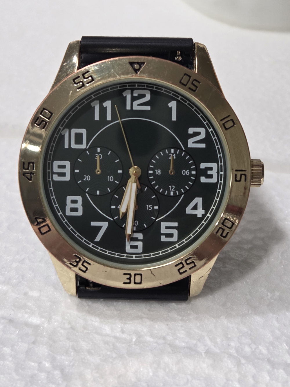 Wgs Gold-Tone Men’s Watch with Black Dial